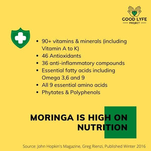 Buy Online Moringa Powder Certified Organic India Made Good Lyfe project Nutrition benefits