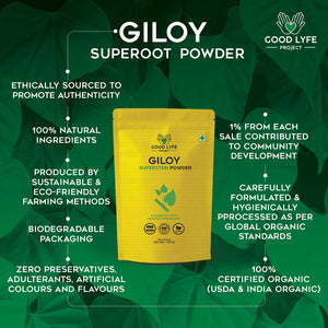 Buy Online Giloy Powder Certified Organic India Made USDA Giloy Product Summary Good Lyfe Project