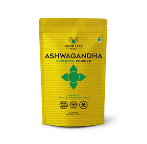 Buy Online Organic Ashwagandha Superoot Powder Pack 200 gms front - Good Lyfe Project